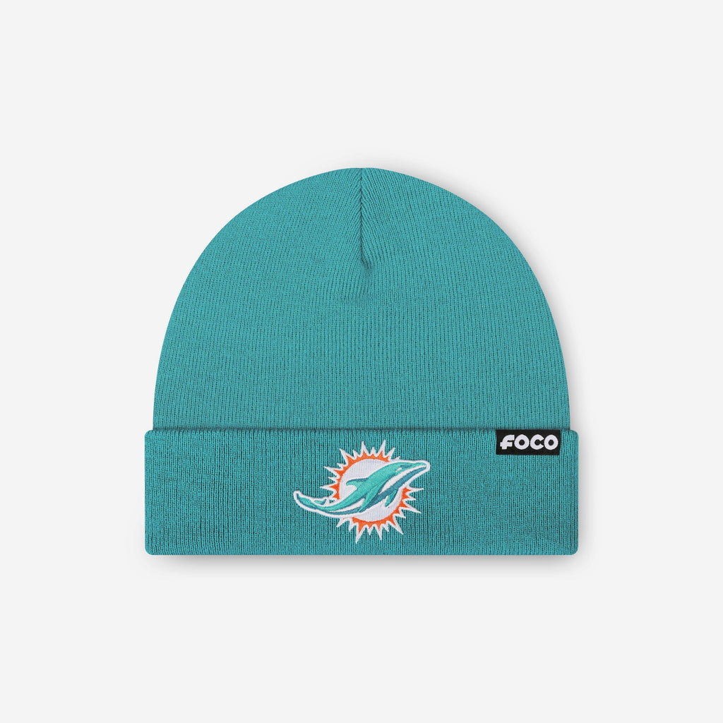 Miami Dolphins Basic Primary Logo Beanie FOCO - FOCO.com