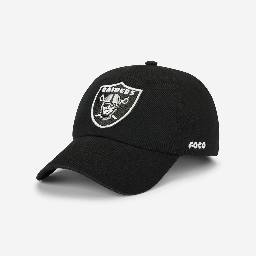 Las Vegas Raiders Primary Logo Casual Cap FOCO Black - FOCO.com