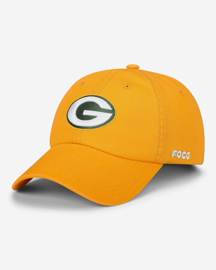 Green Bay Packers Primary Logo Casual Cap FOCO Gold - FOCO.com