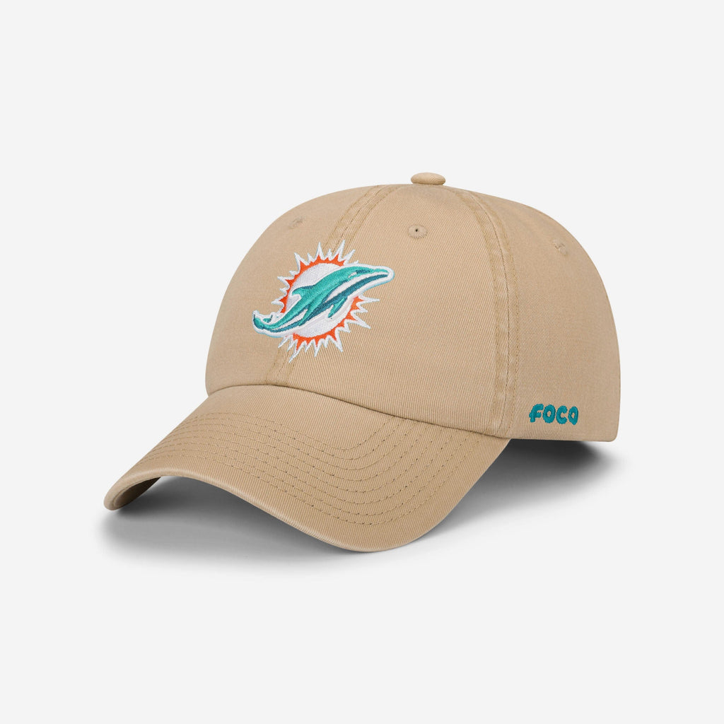 Miami Dolphins Khaki Primary Logo Casual Cap FOCO - FOCO.com