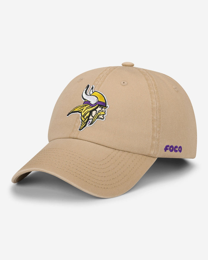 Minnesota Vikings Khaki Primary Logo Casual Cap FOCO - FOCO.com