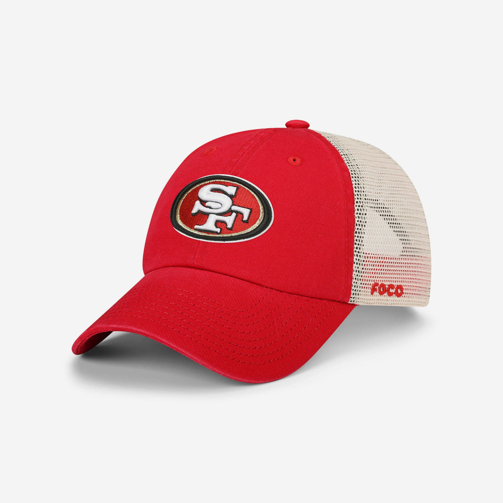 San Francisco 49ers Primary Logo Casual Trucker Cap FOCO - FOCO.com