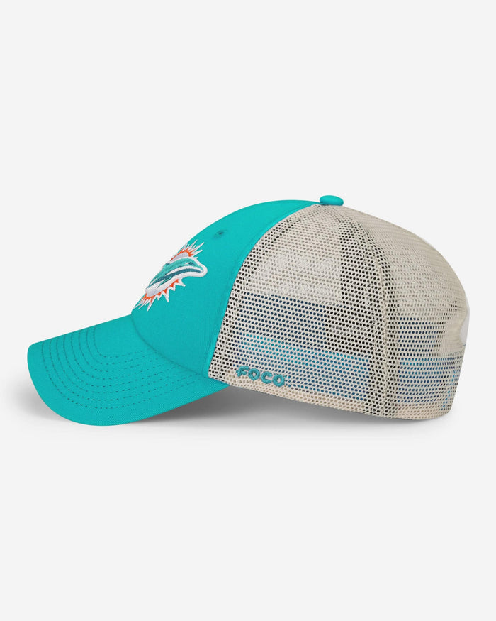 Miami Dolphins Primary Logo Casual Trucker Cap FOCO - FOCO.com