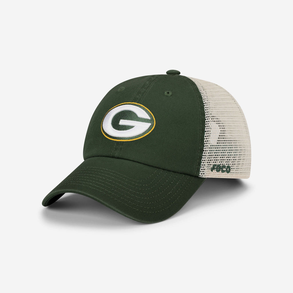 Green Bay Packers Primary Logo Casual Trucker Cap FOCO - FOCO.com