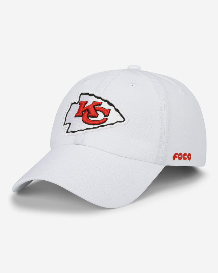 Kansas City Chiefs Primary Logo Casual Cap FOCO White - FOCO.com