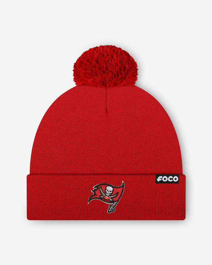 Tampa Bay Buccaneers Basic Primary Logo Pom Beanie FOCO - FOCO.com