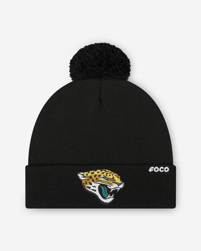 Jacksonville Jaguars Basic Primary Logo Pom Beanie FOCO - FOCO.com