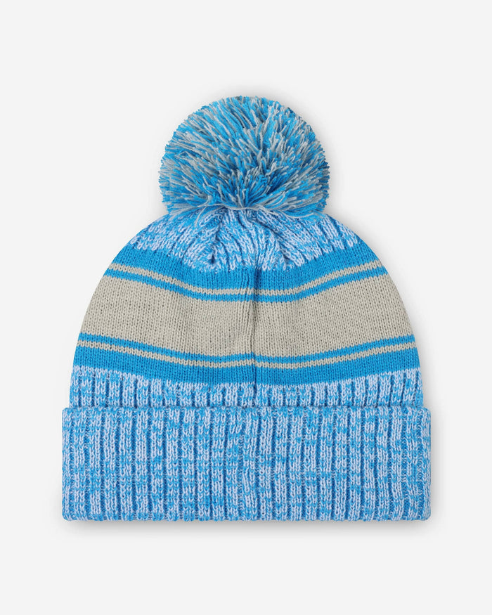 Detroit Lions Heather Team Stripe Lined Pom Beanie FOCO - FOCO.com