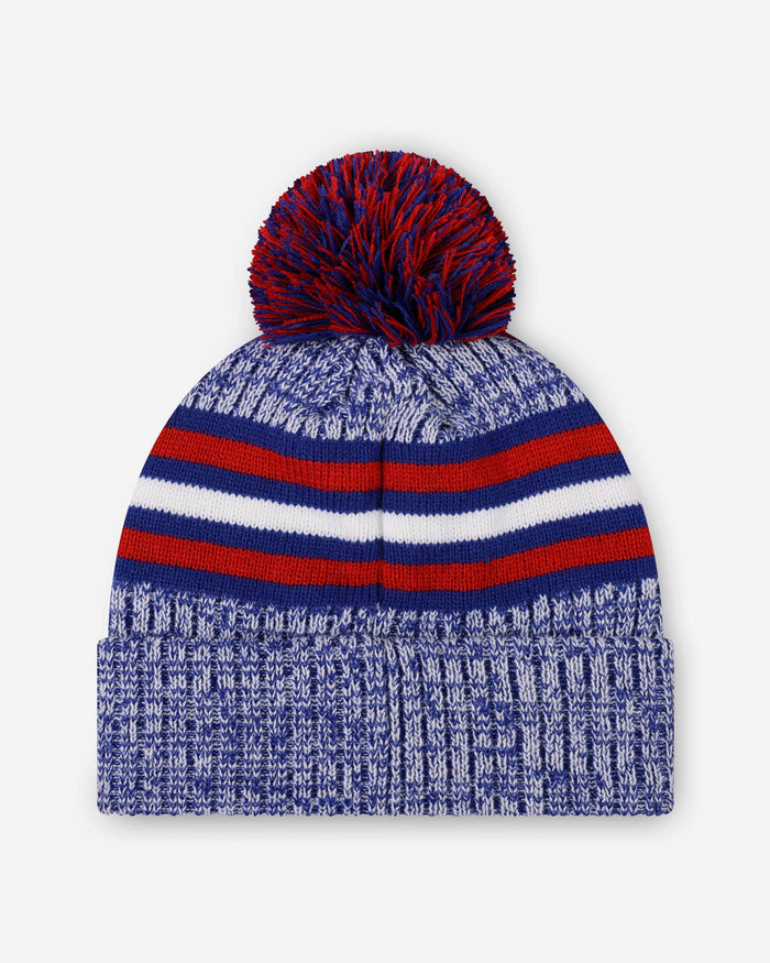 New York Giants Heather Team Stripe Lined Pom Beanie FOCO - FOCO.com