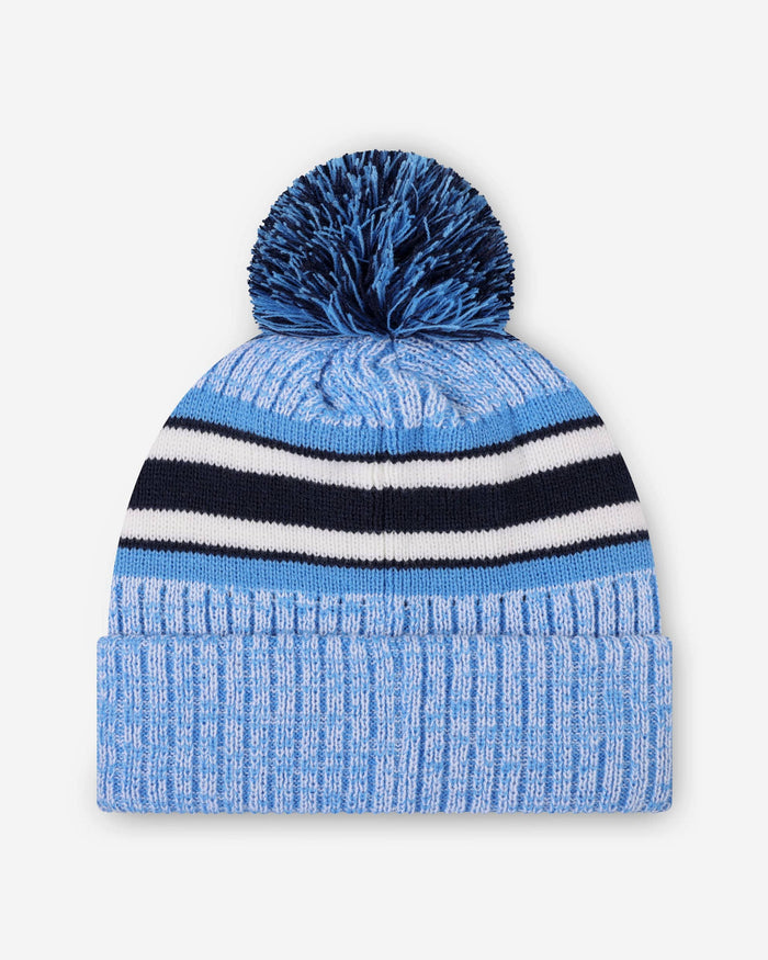 Tennessee Titans Heather Team Stripe Lined Pom Beanie FOCO - FOCO.com