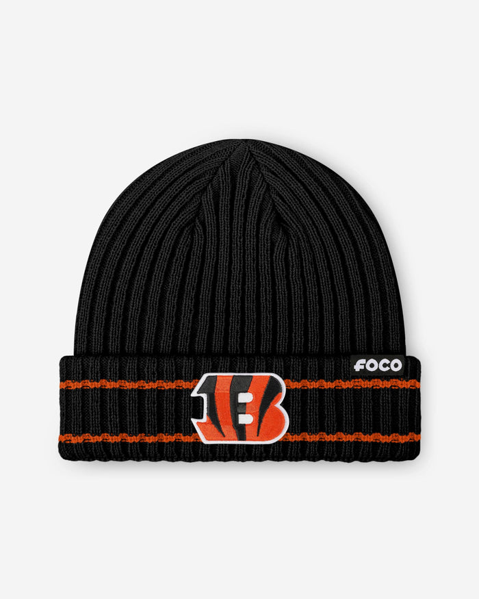 Cincinnati Bengals Primary Logo Ribbed Beanie FOCO - FOCO.com