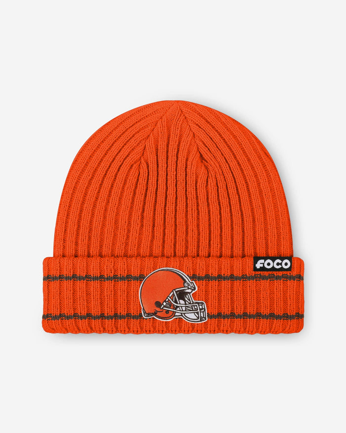 Cleveland Browns Primary Logo Ribbed Beanie FOCO - FOCO.com