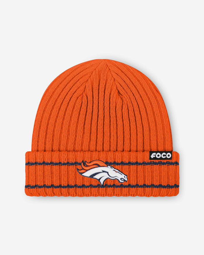 Denver Broncos Primary Logo Ribbed Beanie FOCO - FOCO.com