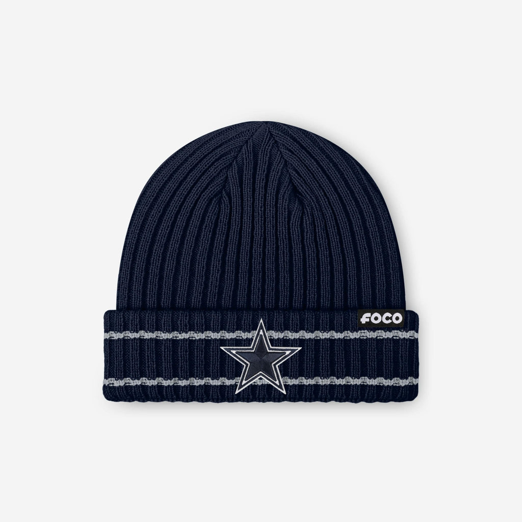 Dallas Cowboys Primary Logo Ribbed Beanie FOCO - FOCO.com