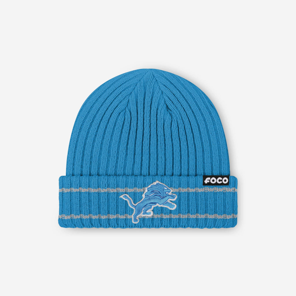 Detroit Lions Primary Logo Ribbed Beanie FOCO - FOCO.com