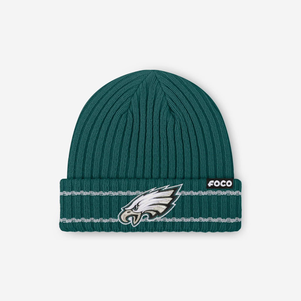 Philadelphia Eagles Primary Logo Ribbed Beanie FOCO - FOCO.com