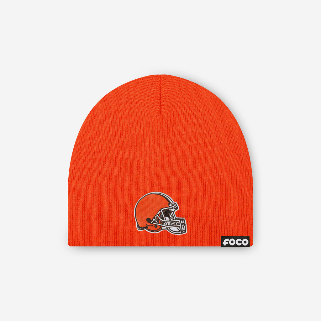 Cleveland Browns Basic Primary Logo Skull Beanie FOCO - FOCO.com