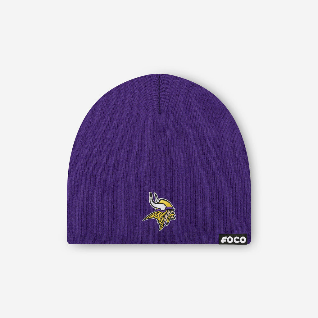 Minnesota Vikings Basic Primary Logo Skull Beanie FOCO - FOCO.com