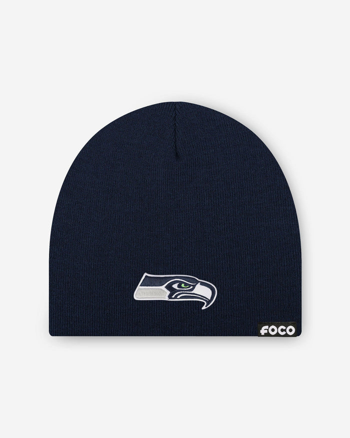 Seattle Seahawks Basic Primary Logo Skull Beanie FOCO - FOCO.com