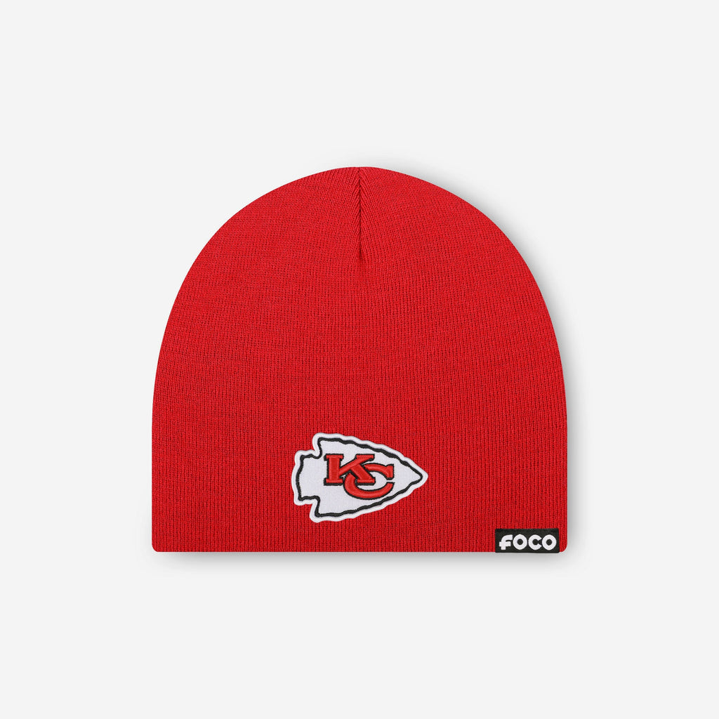 Kansas City Chiefs Basic Primary Logo Skull Beanie FOCO - FOCO.com