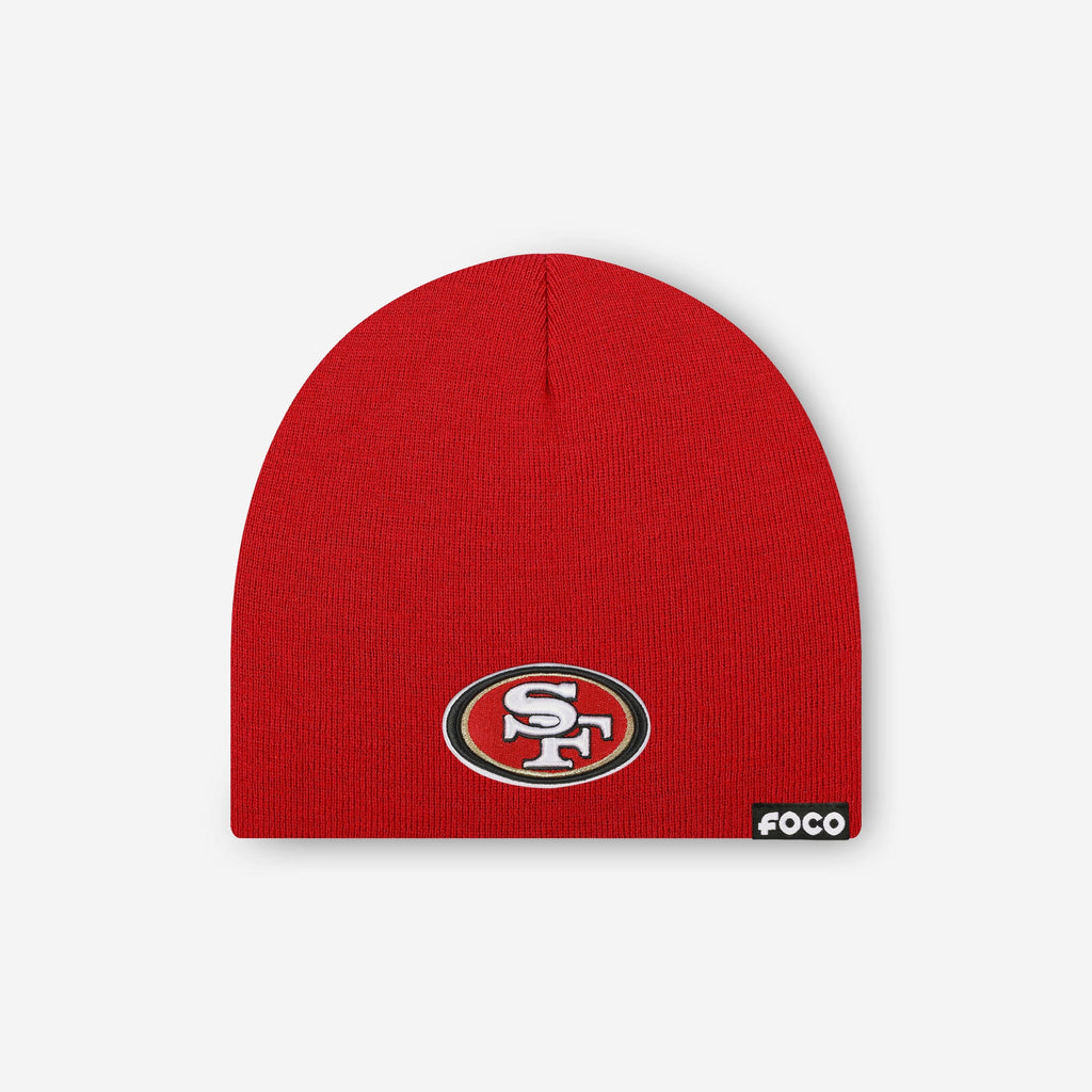 San Francisco 49ers Basic Primary Logo Skull Beanie FOCO - FOCO.com