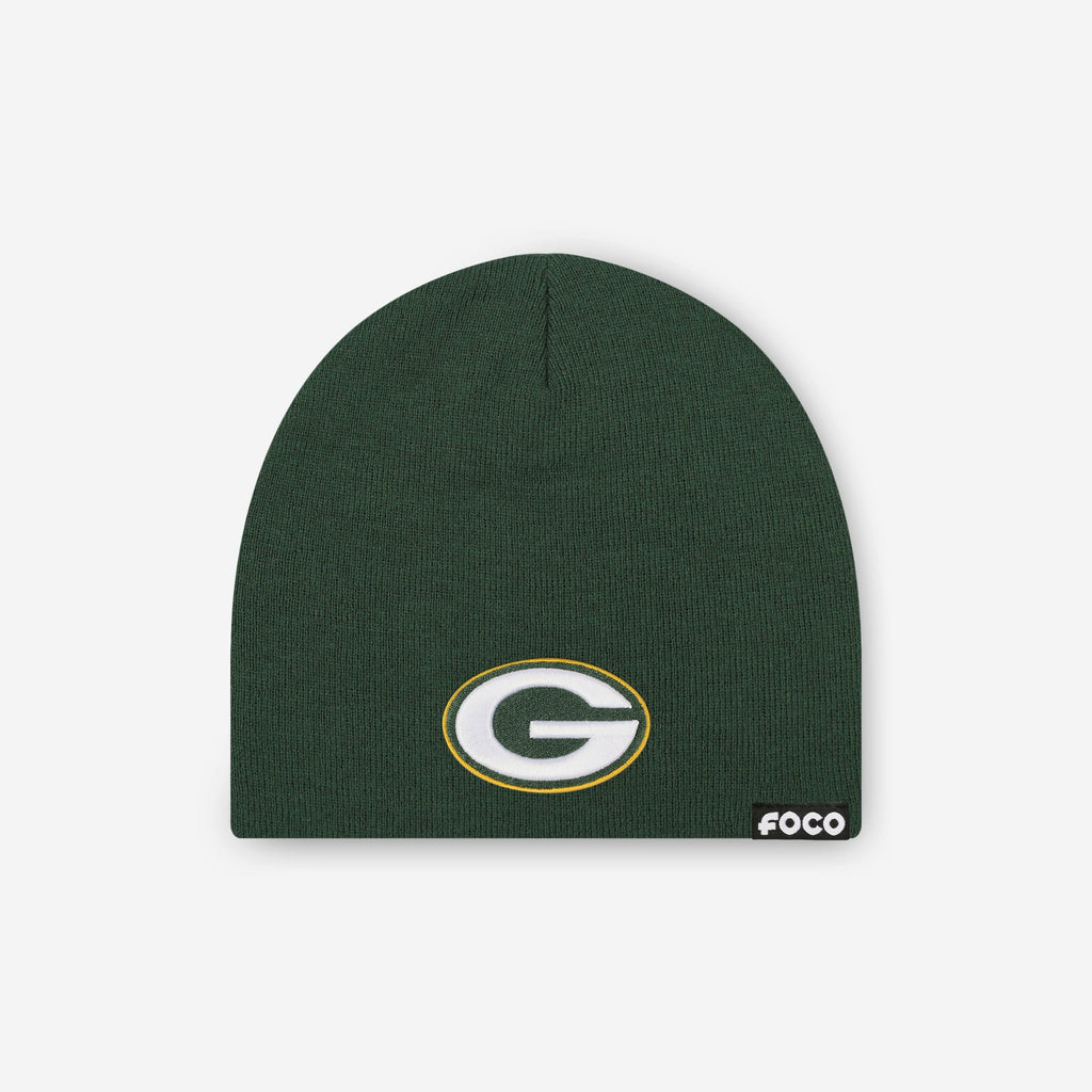 Green Bay Packers Basic Primary Logo Skull Beanie FOCO - FOCO.com