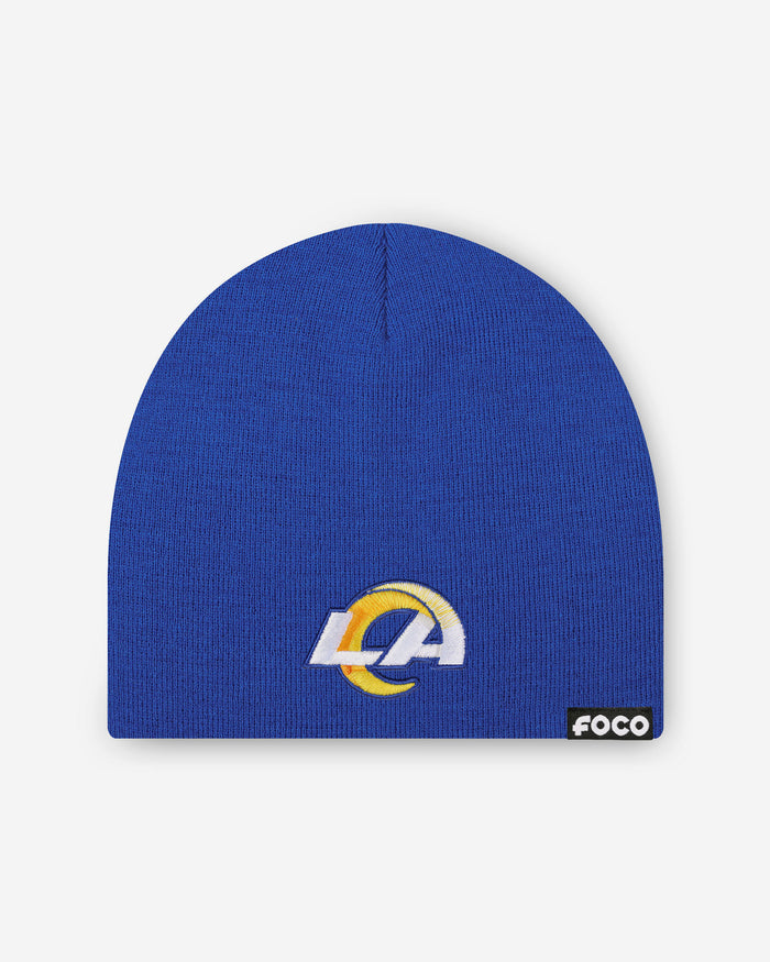 Los Angeles Rams Basic Primary Logo Skull Beanie FOCO - FOCO.com