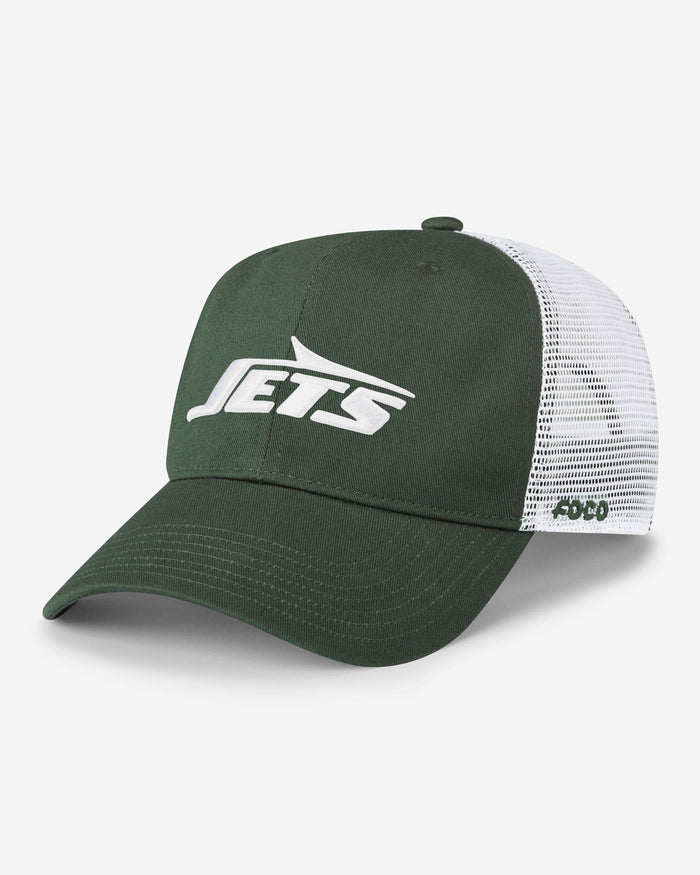 New York Jets Primary Logo Trucker RF Cap FOCO - FOCO.com