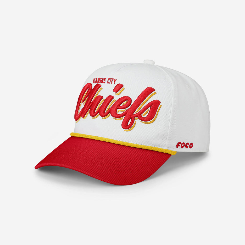 Kansas City Chiefs Monty Script Marquee RF Cap FOCO - FOCO.com