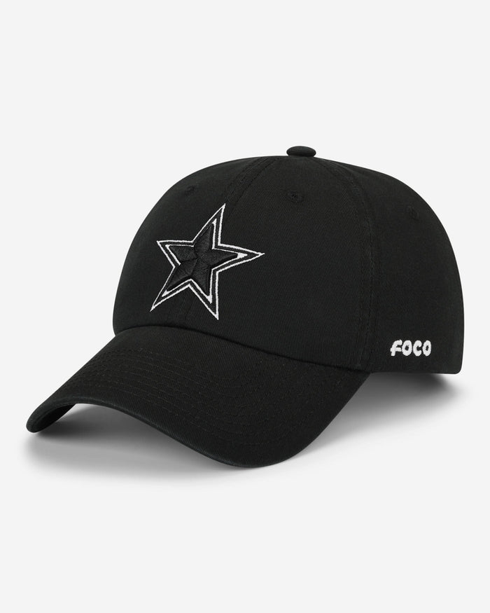 Dallas Cowboys Black & White Casual Cap FOCO - FOCO.com