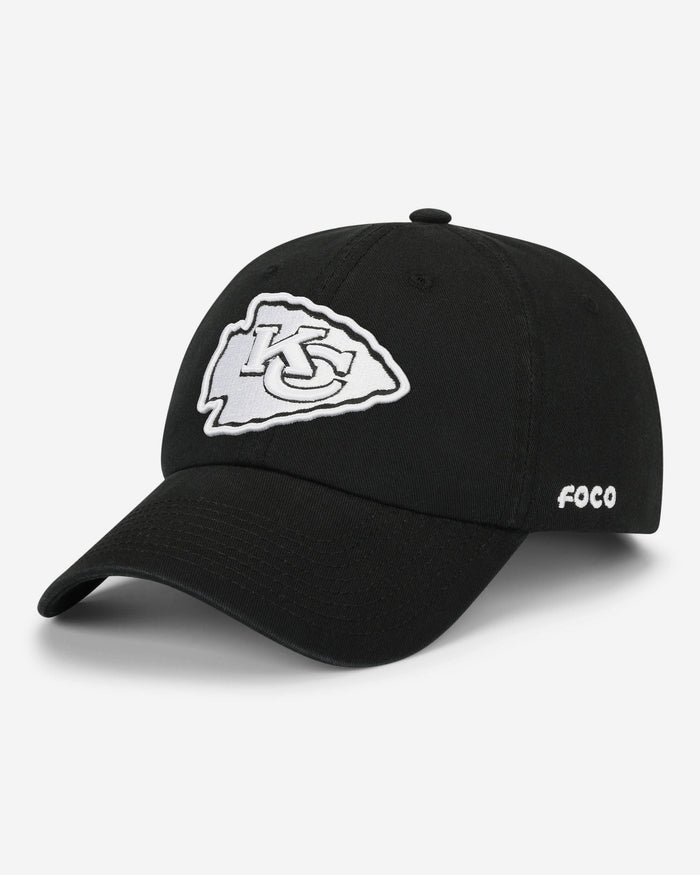 Kansas City Chiefs Black & White Casual Cap FOCO - FOCO.com