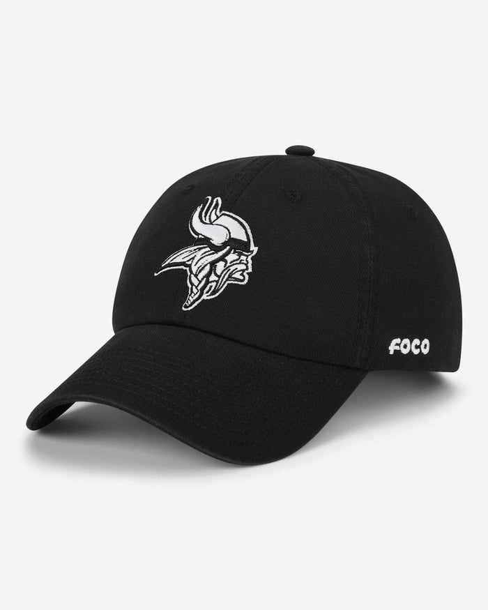 Minnesota Vikings Black & White Casual Cap FOCO - FOCO.com