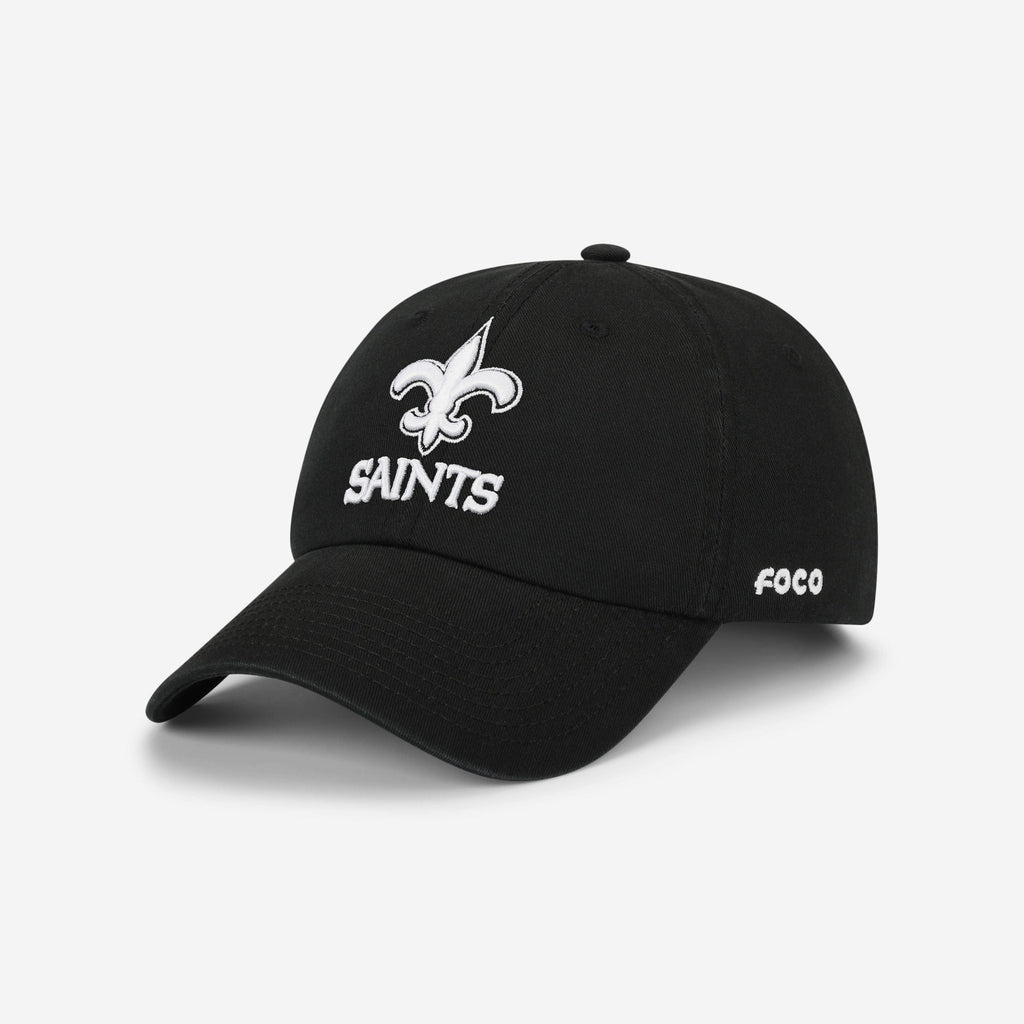 New Orleans Saints Black & White Casual Cap FOCO - FOCO.com