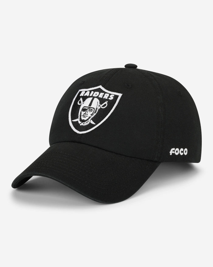 Las Vegas Raiders Black & White Casual Cap FOCO - FOCO.com