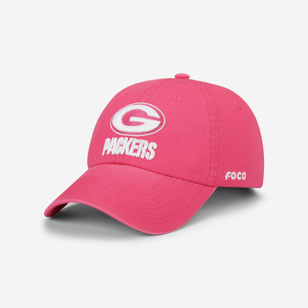 Green Bay Packers Magenta & White Casual Cap FOCO - FOCO.com