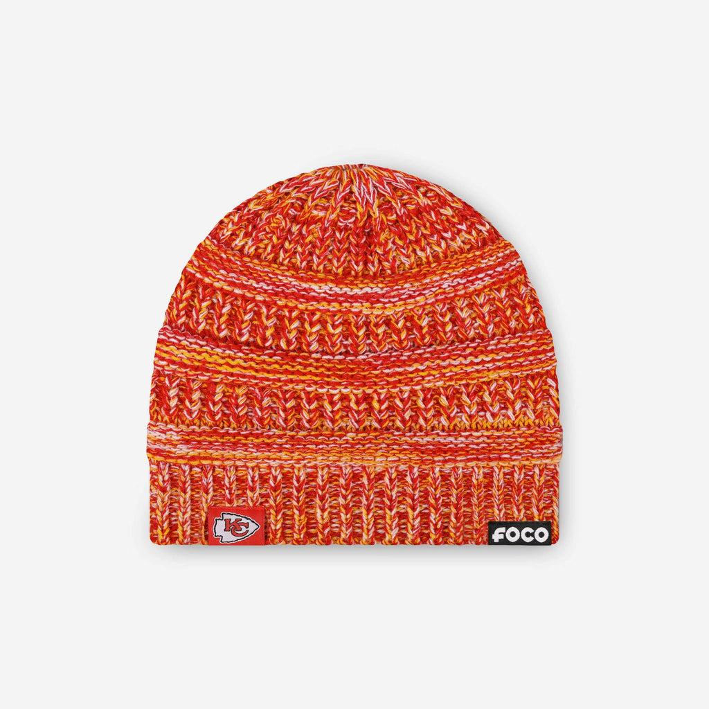 Kansas City Chiefs Womens Color Wave Ponytail Beanie FOCO - FOCO.com