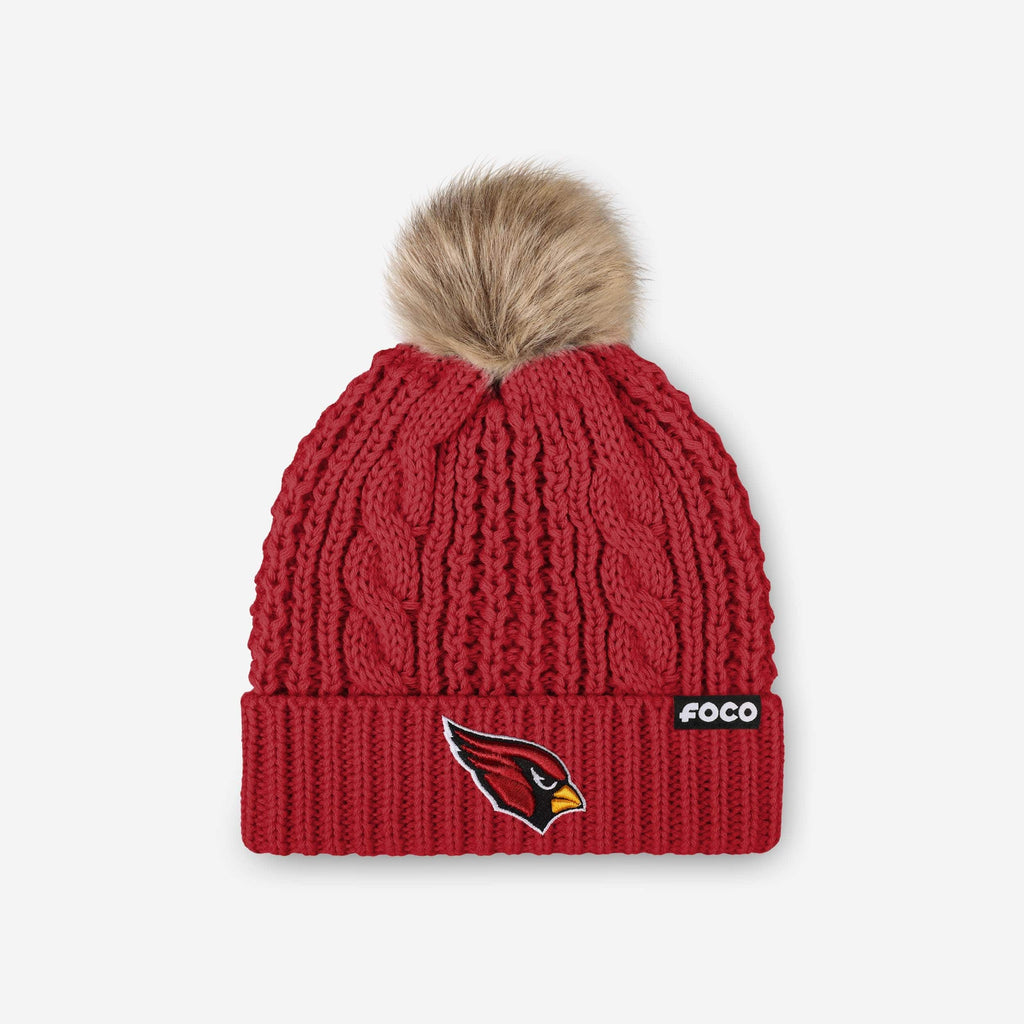 Arizona Cardinals Womens Faux Fur Pom Beanie FOCO - FOCO.com