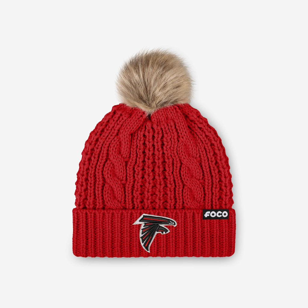 Atlanta Falcons Womens Faux Fur Pom Beanie FOCO - FOCO.com