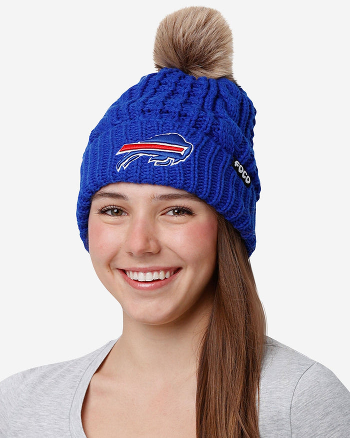 Buffalo Bills Womens Faux Fur Pom Beanie FOCO - FOCO.com