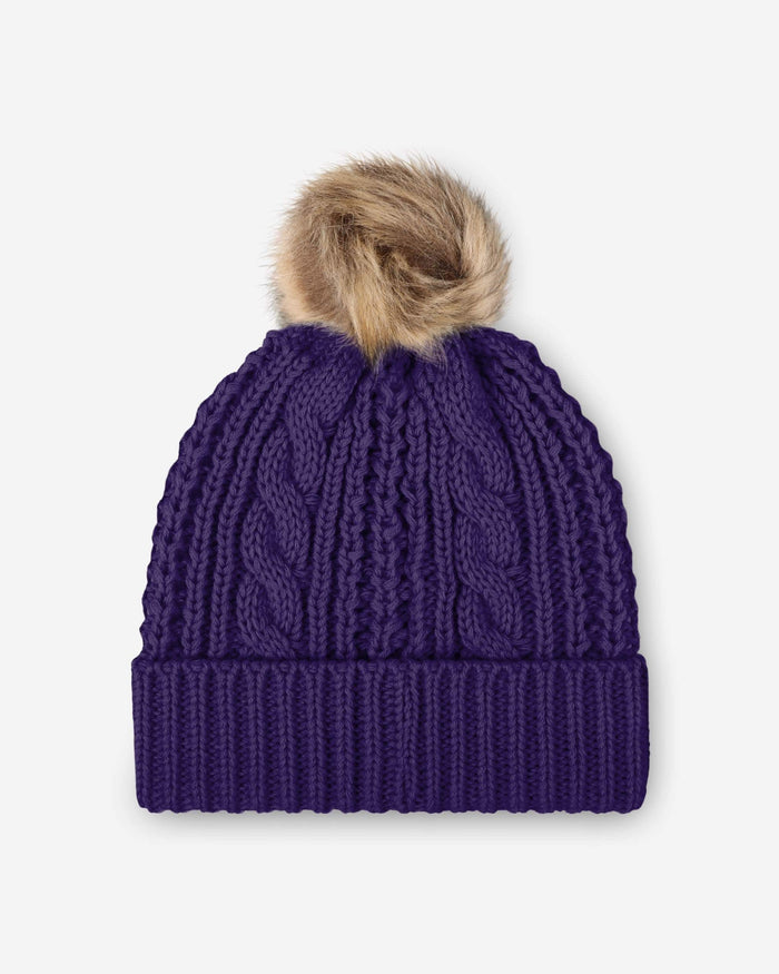 Baltimore Ravens Womens Faux Fur Pom Beanie FOCO - FOCO.com