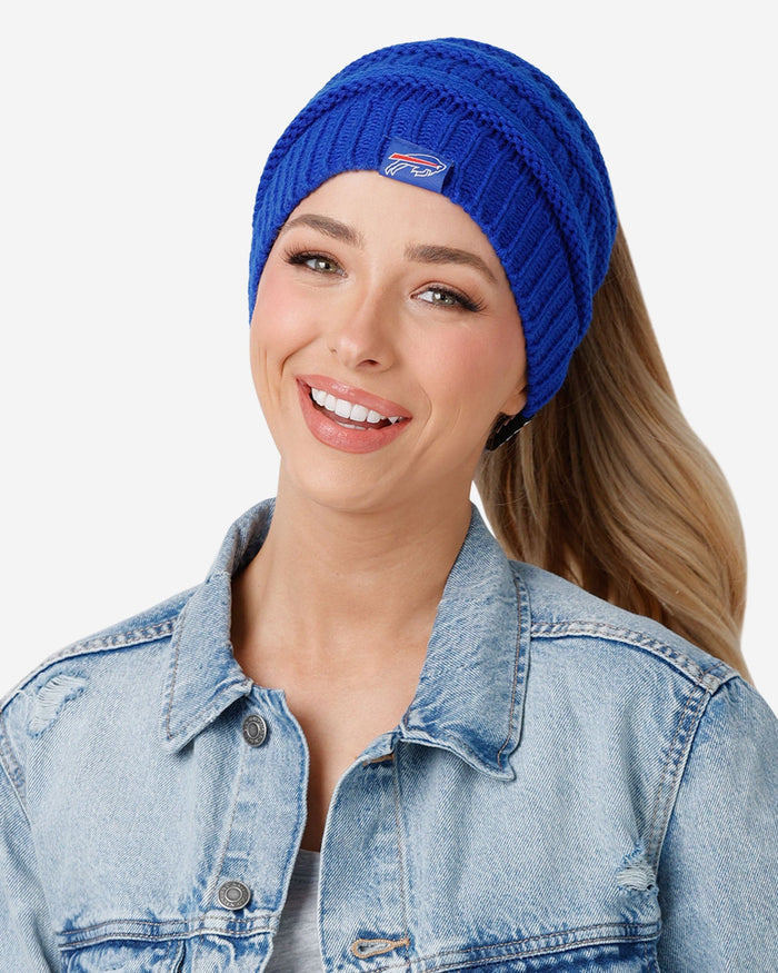 Buffalo Bills Womens Solid Ponytail Beanie FOCO - FOCO.com