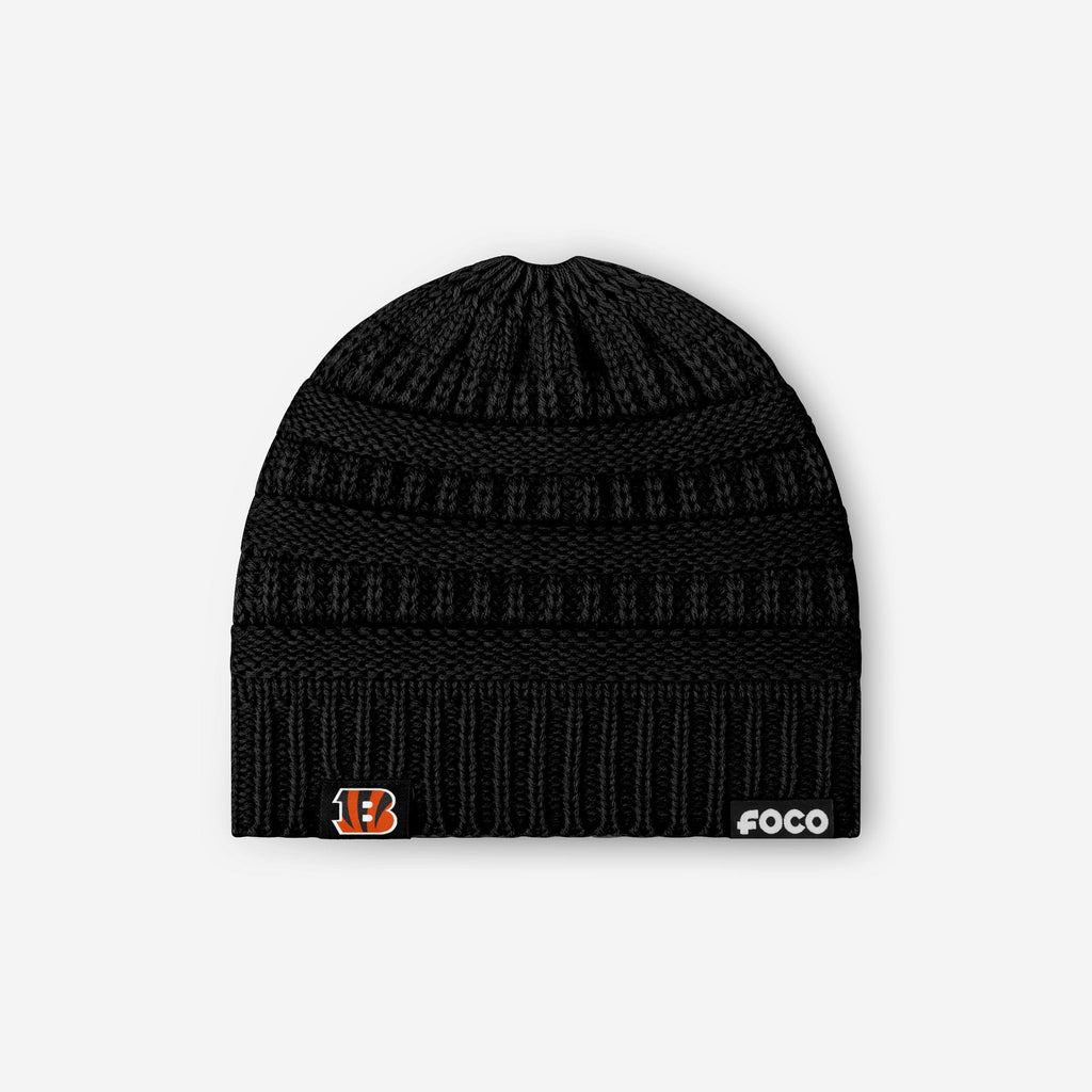 Cincinnati Bengals Womens Solid Ponytail Beanie FOCO - FOCO.com