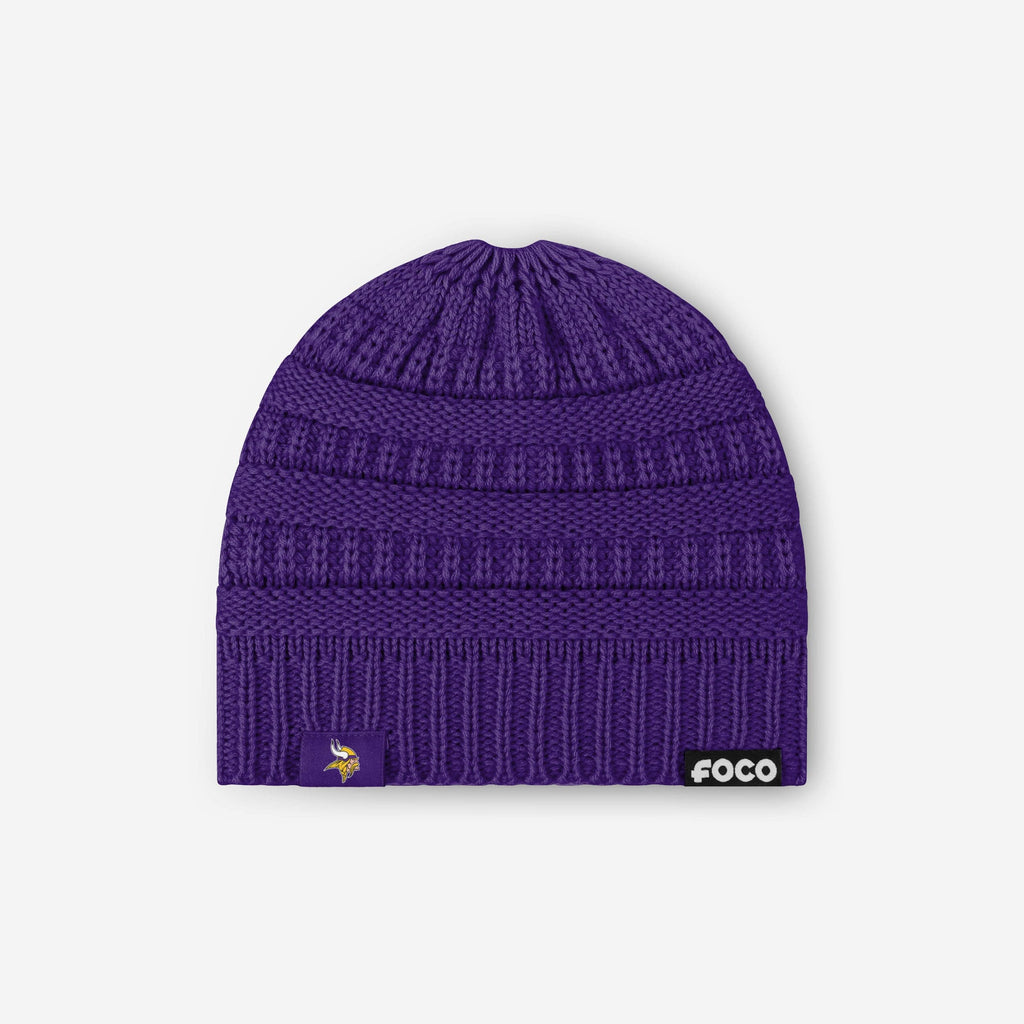 Minnesota Vikings Womens Solid Ponytail Beanie FOCO - FOCO.com