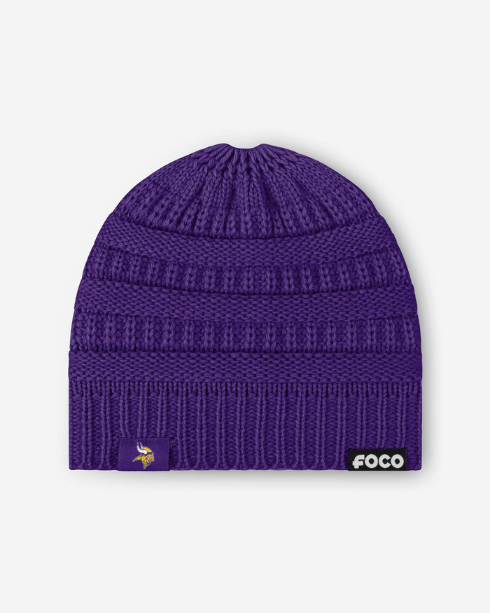 Minnesota Vikings Womens Solid Ponytail Beanie FOCO - FOCO.com