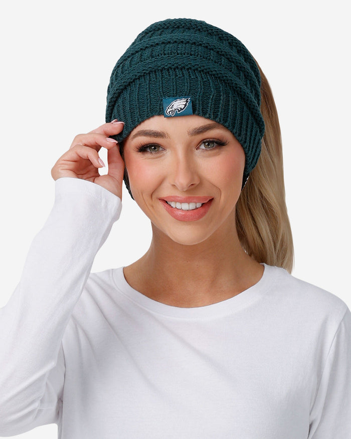 Philadelphia Eagles Womens Solid Ponytail Beanie FOCO - FOCO.com