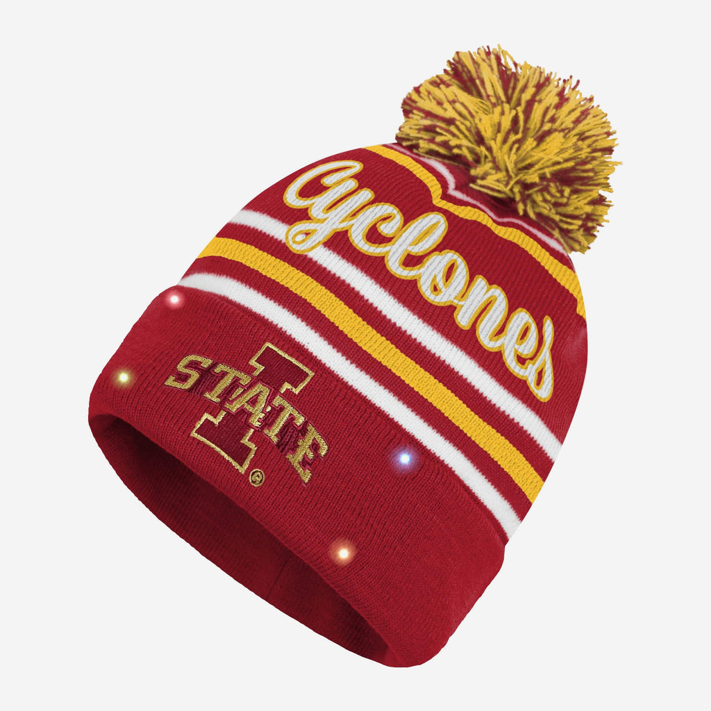 Iowa State Cyclones Womens Wordmark Script Light Up Beanie FOCO - FOCO.com