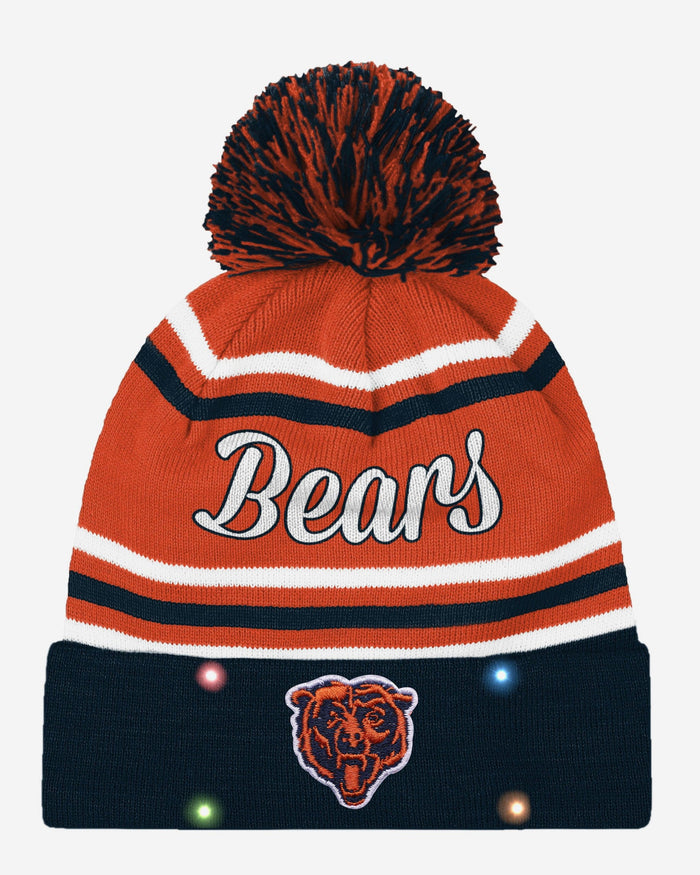 Chicago Bears Womens Wordmark Script Light Up Beanie FOCO - FOCO.com