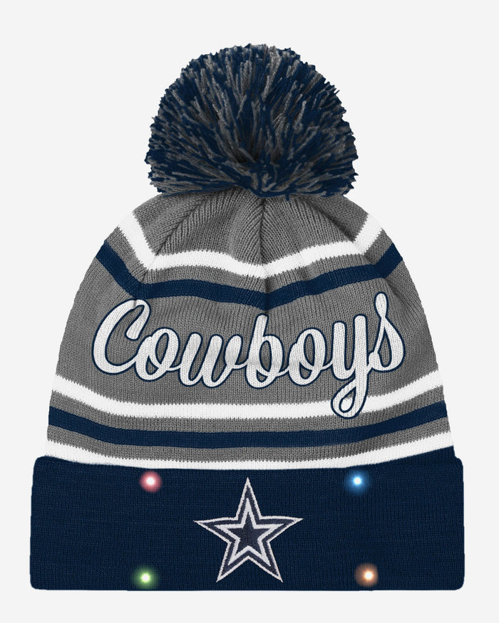 Dallas Cowboys Womens Wordmark Script Light Up Beanie FOCO - FOCO.com