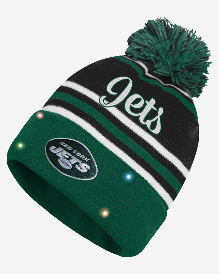 New York Jets Womens Wordmark Script Light Up Beanie FOCO - FOCO.com