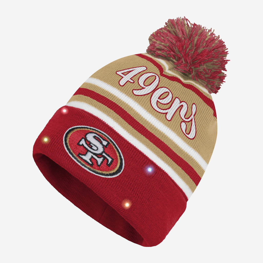 San Francisco 49ers Womens Wordmark Script Light Up Beanie FOCO - FOCO.com